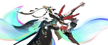 Rule 34 | absurdres, guitar, highres, holding, holding guitar, holding instrument, humanoid robot, instrument, joints, music, musical note, official art, playing guitar, playing instrument, red eyes, robot, robot girl, robot joints, solo, transparent background, vesper (zenless zone zero), zenless zone zero