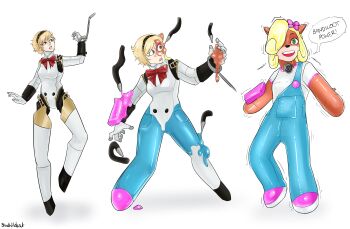 absurdres aigis_(persona) altus artist_request clothes coco_bandicoot commission crash_bandicoot_(series) female_focus henshin highres navel no_pubic_hair nude persona persona_3 persona_3_portable sex_doll sex_doll_transformation short_hair transformation