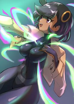 1girl breasts deekei emma_(pokemon) large_breasts pokemon pokemon_legends:_z-a short_hair solo