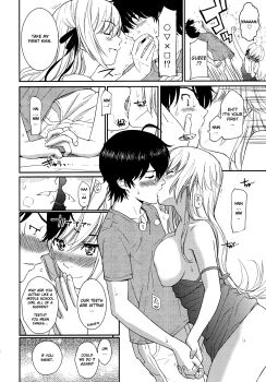1boy 1girl ahoge araragi_koyomi blush breast_press doujinshi english_text highres holding_hands homunculus_(alchemynote) interlocked_fingers kiss kiss-shot_acerola-orion_heart-under-blade long_hair monochrome monogatari_(series) no_panties oshino_shinobu panels saliva saliva_trail short_hair surprise_kiss surprised vampire