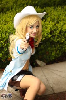 Rule 34 | 1girl, anasbertola, argentine (nationality), cosplay, cowboy bebop, female focus, gun, hat, japanese, judy (cowboy bebop), judy (cowboy bebop) (cosplay), photo (medium), tagme, weapon