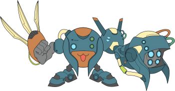 Rule 34 | absurdres, cannon, claws, cyborg, digimon, digimon (creature), highres, metalmamemon, metalmamemon x-antibody, open mouth, solo