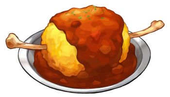 artist_request bone curry curry_rice food food_focus game_cg garnish nintendo no_humans official_art plate pokemon pokemon_swsh rice third-party_source transparent_background