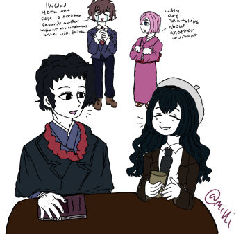Rule 34 | aijou rentarou, crossover, dazai osamu (isekai shikkaku), isekai shikkaku, kimi no koto ga dai dai dai dai daisuki na 100-nin no kanojo, sacchan (isekai shikkaku), zetsubouda meru