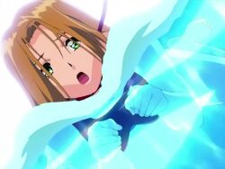 1girl animated audible_music breasts brown_hair competition_swimsuit green_eyes medium_breasts music night_shift_nurses_karte one-piece_swimsuit partially_submerged pool poolside short_hair solo sound swimming swimsuit tagme underwater video water