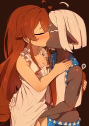 1boy 1girl animated antenna_hair babydoll babydoll_lift bare_arms bare_shoulders blonde_hair blue_sailor_collar blush breasts brown_background cheating_(relationship) cleavage closed_eyes clothes_lift cowboy_shot dark-skinned_male dark_elf dark_skin delalicious3 ear_piercing earrings elf eris_greyrat eternitynowhere eyebrows fingering french_kiss from_side grabbing_another's_ass groping heart hetero hug interracial interspecies jewelry kiss kodomo_doushi kuro_(kurosu169) kurosu169 live2d loli long_hair looping_animation mushoku_tensei neckerchief nightgown original piercing pointy_ears profile red_hair red_neckerchief sailor_collar shirt shota simple_background sleeveless sleeveless_shirt small_breasts sound standing trap trap_on_female very_dark_skin video wdmov white_babydoll white_shirt