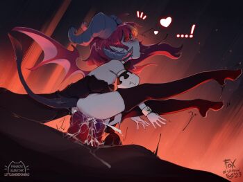 1girl anal bestiality boots demon_girl double_penetration dragon extra_penises foxinshadow heart horns living_fleshlight loli original plantar_flexion sex size_difference thigh_boots torso_grab uncensored vaginal vienna_(foxinshadow)