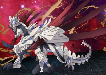 Rule 34 | appmon, claws, digimon, dragon, horns, looking at viewer, revivemon, solo, tail, wings