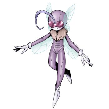 Rule 34 | 1girl, ahoge, bodysuit, digimon, digimon (creature), fairimon, fairy, gloves, head wings, helmet, highres, insect wings, oridigi, original, sabedile, smile, solo, wings