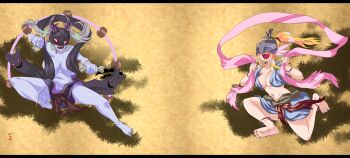 Rule 34 | absurdres, angel, angel girl, angewomon, demon, demon girl, digimon, digimon (creature), gerusyu, highres, ladydevimon, mask, parody