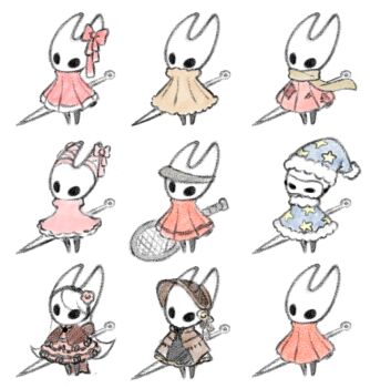 1girl alternate_costume arthropod_girl black_dress black_eyes black_skin blank_eyes bloodborne blue_cloak blue_hat bonnet bow brown_bonnet brown_capelet brown_cloak brown_scarf capelet chibi chibi_only cloak colored_skin cosplay covered_eyes dress female_focus flat_color full_body fur-trimmed_cloak fur_collar fur_trim furry furry_female hat holding holding_tennis_racket holding_weapon hollow_knight hollow_knight:_silksong horn_bow horn_ornament horn_ribbon hornet_(hollow_knight) horns long_hair meikaartist multiple_views needle_(hollow_knight) nightcap no_feet patchwork_clothes pink_bow pink_cloak pink_ribbon plain_doll plain_doll_(cosplay) print_cloak print_hat racket red_bow red_capelet red_cloak ribbon scarf simple_background sleep_mask standing star_(symbol) star_print tennis_racket weapon white_background white_hair white_trim