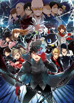 10s 5girls 6+boys akechi_gorou amamiya_ren atlus bad_id bad_pixiv_id black_hair cigar city fox_(persona_5) glasses highres joker_(persona_5) kamoshida_suguru kaneshiro_junya kitagawa_yuusuke madarame_ichiryuusai morgana_(persona_5) multiple_boys multiple_girls night niijima_makoto niijima_sae noir_(persona_5) okumura_haru okumura_kunikazu okumura_kunikuzu oracle_(persona_5) panther_(persona_5) persona persona_5 queen_(persona_5) sakamoto_ryuuji sakura_futaba sega shido_masayoshi shidou_masayoshi skull_(persona_5) smile spoilers sugimura_(persona_5) takamaki_anne twintails