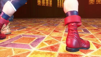 1boy 1girl 3d alternate_color animated ass ass_focus audible_music audible_speech black_leggings blue_jacket boots cammy_white capcom cropped_jacket english_audio game_screenshot highres huge_ass jacket leggings red_boots ryona ryu_(street_fighter) sandals solo_focus sound street_fighter street_fighter_6 thick_thighs thighs union_jack union_jack_print video video_game_screencap wide_hips