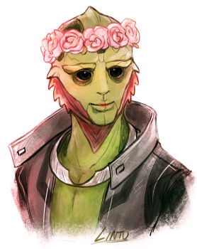 Rule 34 | alien, drell, head wreath, lintufriikki, mass effect (series), solo, solo focus, thane krios, tumblr, tumblr username, white background