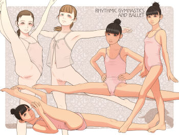 ballerina black_hair bottomless censored chrysalis_shinchou_ni_kansuru_kousatsu_sakuhin_shuu_2016 flat_chest highres idol leotard loli looking_at_viewer model multiple_girls nipples original pussy see-through_clothes shinchou_ni_kansuru_kousatsu tagme