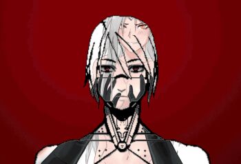 2girls animated animated_gif ariane_yeong artist_request ass breasts convenient_censoring dress elster_(signalis) holding long_hair looking_at_viewer medium_breasts multiple_girls non-web_source panties red_eyes robot signalis source_request underwear white_hair yuri