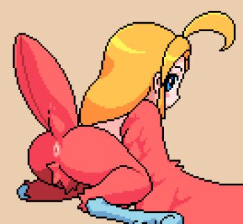 Rule 34 | 1girl, ahoge, akai (ugokashitari), anal, anal fingering, animated, animated gif, anus, blonde hair, blue eyes, cloaca, closed eyes, cum, cum in ass, cumdrip, disembodied penis, doggystyle, ejaculation, fingering, gaping, harpy, harpy (akai), long hair, looking back, monster, monster girl, original, penis, pixel art, sex, sex from behind, simple background, solo focus, tail, tail wagging, winged arms, wings