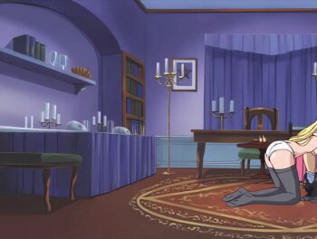 00s 2001 animated animated_gif ass ass_focus ass_peek bedroom between_legs bible_black bible_black_night_of_the_walpulgiss blonde_hair bottomless brown_hair closed_eyes clothed_sex clothes_lift curtains faceless faceless_female facing_away fellatio from_behind huge_ass long_hair minase_taki necktie on_bed oral panties partially_undressed ponytail saeki_kaori shirt sitting skirt skirt_lift tagme thighhighs underwear very_long_hair white_panties window