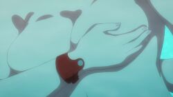 1girl animated anime_screenshot back backboob bare_back breast_press breasts covering_breasts covering_privates highres kanojo_okarishimasu large_breasts mizuhara_chizuru pool shoulder_blades sound tagme topless_female underwater video wardrobe_malfunction water