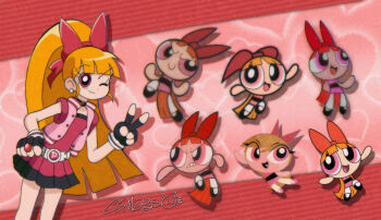 akazutsumi_momoko bad_tag blossom_(ppg) bow cartoon_network child classicsonicmaniac dress gloves hyper_blossom large_bow legs long_hair orange_hair pink_dress pink_eyes ponytail powerpuff_girls powerpuff_girls_(2016) powerpuff_girls_z red_bow shoes smile socks superheroine_costume toei_company warner_bros.