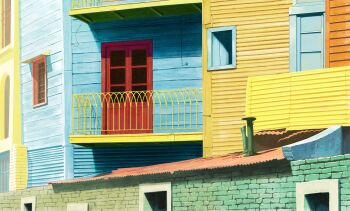 balcony building colorful commentary_request hariken highres no_humans original photorealistic realistic scenery