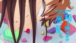 1boy 1girl animated anime_screenshot black_pantyhose breasts brown_eyes brown_hair collarbone exercising grey_shorts hair_ornament hair_scrunchie highres kanojo_okarishimasu kinoshita_kazuya large_breasts long_hair mizuhara_chizuru navel orange_hair pantyhose pink_scrunchie ponytail red_shorts scrunchie shirt shoes shorts sidelocks sound sportswear stomach subtitled tagme video white_footwear white_shirt