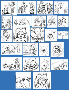 1girl 2girls absurdres anal anal_beads anal_fluid anal_object_insertion anus artist_request ass ass_focus back ball_in_mouth bare_back bottomless bouncing_ass breasts butt_plug chef chef_hat cleft_of_venus cooking crown cum dildo dress earrings excited feet flower flower_earrings grabbing_own_ass groping hand_on_own_ass hands_on_ass hat heart highres huge_ass jewelry knees knife legs long_hair mario_(series) mario_kart mario_kart_tour medium_breasts medium_hair moaning multiple_girls naughty_face nintendo object_insertion oven pain panels plate plug princess princess_daisy pussy rosalina rosalina_(chef) sex_toy smile socks source_request super_mario_land table teeth thighhighs thinking tongue uncensored yuri