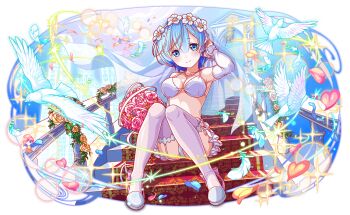 1girl 4others alternate_costume alternate_hair_ornament anime_coloring aqua_eyes aqua_hair aqua_petals armpits artist_request bare_shoulders bell bird blunt_bangs blush bouquet bow breasts bridal_lingerie bridal_veil bride cleavage closed_mouth collarbone crash_fever dot_nose dove dress feathered_wings feathers flower flying frilled_sleeves frills full_body game_cg garter_straps hair_flower hair_ornament hand_in_own_hair headdress holding holding_bouquet jewelry knees_together_feet_apart large_breasts light_particles lingerie looking_at_viewer microskirt multiple_others necklace nontraditional_wedding_dress number_print numbered official_alternate_costume official_alternate_hair_ornament official_art official_style on_stairs orange_petals outline panties parted_lips pearl_hair_ornament pearl_necklace pink_bow pink_flower pink_petals pink_rose railing re:zero_kara_hajimeru_isekai_seikatsu red_outline rem_(re:zero) rose see-through_clothes see-through_veil sitting skinny skirt smile solo_focus sparkle square square_print stairs tachi-e thighhighs third-party_source transparent_background underwear veil wedding_dress white_bird white_feathers white_flower white_footwear white_garter_straps white_headdress white_panties white_skirt white_sleeves white_tail white_thighhighs white_veil white_wings wings yellow_flower yellow_rose