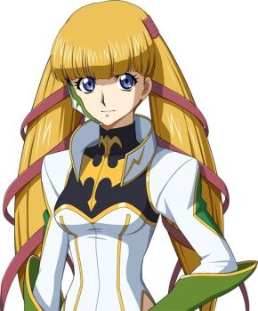 1girl blonde_hair blue_eyes blunt_bangs code_geass hair_ribbon long_hair monica_kruszewski non-web_source pilot_suit red_ribbon ribbon solo twintails