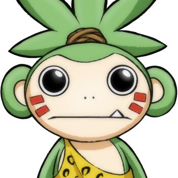 1other black_eyes digimon digimon_(creature) koemon looking_at_viewer monkey other_focus solo