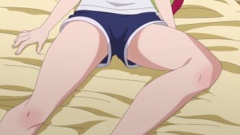1boy 1girl animated anime_screenshot armpits arms_behind_head ass bed blonde_hair blue_shorts blush bouncing_breasts breast_press breasts brown_hair camisole cleavage collarbone completely_nude feet flower grabbing_another&#039;s_leg hand_on_another&#039;s_knee hand_on_another&#039;s_thigh heavy_breathing highres knee_to_chest kotesashi_kouyou kusunoki_aroma large_breasts linea_alba lips long_hair lying massage navel nipples nude on_bed open_mouth partially_visible_vulva pink_eyes sawaranaide_kotesashi-kun see-through_camisole see-through_clothes shirt shorts sound spread_legs stomach sweatdrop tagme thick_thighs thigh_press thighs twintails video wet wet_camisole wet_clothes wet_shirt white_camisole white_shirt wide_spread_legs
