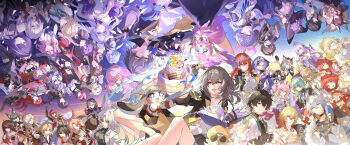 absurdres acheron_(honkai:_star_rail) aglaea_(honkai:_star_rail) alcohol anaxa_(honkai:_star_rail) ancient_greek_clothes animal_ears anniversary argenti_(honkai:_star_rail) artist_name aventurine_(honkai:_star_rail) black_swan_(honkai:_star_rail) blade_(honkai:_star_rail) book boothill_(honkai:_star_rail) bottle bubbles_(honkai:_star_rail) caelus_(honkai:_star_rail) cake calypso_(honkai:_star_rail) castorice_(honkai:_star_rail) character_doll chimera chinese_clothes chinese_knot chopsticks cipher_(honkai:_star_rail) dan_heng_(honkai:_star_rail) doll dr._ratio_(honkai:_star_rail) drink_carton dromas_(honkai:_star_rail) dual_persona eyewear_on_head feixiao_(honkai:_star_rail) firefly_(honkai:_star_rail) flower flower_as_hat folding_fan food fox_boy fox_ears fox_girl fugue_(honkai:_star_rail) gallagher_(honkai:_star_rail) glasses greco-roman_clothes gun halo hand_fan happy_birthday hat head_wings herta_(honkai:_star_rail) highres himeko_(honkai:_star_rail) holding holding_fan holding_flower holding_gun holding_juice_box holding_weapon honkai:_star_rail honkai_(series) horns hyacine_(honkai:_star_rail) jade_(honkai:_star_rail) jiaoqiu_(honkai:_star_rail) jing_yuan juice_box kafka_(honkai:_star_rail) lingsha_(honkai:_star_rail) luka_(honkai:_star_rail) march_7th_(honkai:_star_rail) march_7th_(preservation)_(honkai:_star_rail) mem_(honkai:_star_rail) misha_(honkai:_star_rail) monkey moze_(honkai:_star_rail) multiple_boys multiple_girls mydei_(honkai:_star_rail) notstk open_book origami_bird_(honkai:_star_rail) petals phainon_(honkai:_star_rail) pom-pom_(honkai:_star_rail) rappa_(honkai:_star_rail) robin_(honkai:_star_rail) ruan_mei_(honkai:_star_rail) silver_wolf_(honkai:_star_rail) sparkle_(honkai:_star_rail) stelle_(honkai:_star_rail) sunday_(honkai:_star_rail) tanghulu the_herta_(honkai:_star_rail) tingyun_(honkai:_star_rail) topaz_(honkai:_star_rail) trailblazer_(honkai:_star_rail) trianne_(honkai:_star_rail) tribbie_(honkai:_star_rail) tribios_(honkai:_star_rail) trinnon_(honkai:_star_rail) twintails weapon welt_yang wings yanqing_(honkai:_star_rail) yukong_(honkai:_star_rail) yunli_(honkai:_star_rail)