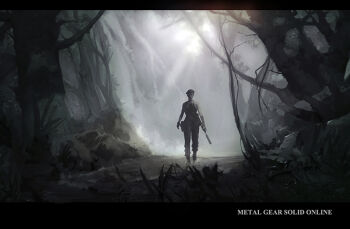 Rule 34 | 1girl, artist request, beret, female focus, gun, hat, metal gear (series), metal gear solid v: the phantom pain, solo, water, waterfall, weapon