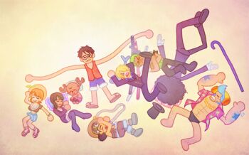 Rule 34 | > <, 2girls, 6+boys, afro, antlers, black suit, brook (one piece), chain, chibi, formal clothes, franky (one piece), from above, green hair, horns, leg hair, long arms, monkey d. luffy, multiple boys, multiple girls, nami (one piece), nico robin, one piece, orange hair, panties, pikaole, pompadour, reindeer antlers, roronoa zoro, sanji (one piece), scar, scar on face, short hair, skirt, sleeping, straw hat pirates, suit, tony tony chopper, underwear, usopp