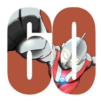 1boy anniversary arm_up bodysuit brown_background chest_jewel clenched_hand grey_bodysuit henshin_pose highres male_focus naitsupic red_bodysuit simple_background solo tokusatsu ultra_series ultraman ultraman_(1st_series) upper_body
