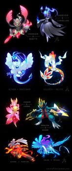 10s absurdres altaria articuno banette bisharp blaziken chandelure character_name cherrim cherrim_(sunshine) doublade dragonair empoleon fusion gardevoir gen_1_pokemon gen_2_pokemon gen_3_pokemon gen_4_pokemon gen_5_pokemon gen_6_pokemon goldeen highres josephine_(cat-meff) leavanny legendary_pokemon milotic nintendo pokemon pokemon_(creature) pokemon_xy suicune talonflame watermark web_address