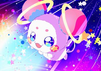 :3 blue_eyes bright_pupils closed_mouth commentary_request full_body fuwa_(precure) looking_ahead no_humans omega_takai open_mouth precure solo star_(symbol) star_twinkle_precure white_pupils