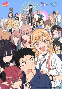 6+boys 6+girls absolutely_everyone alien bag bird black_gem black_hair black_lobelia black_shirt blonde_hair blouse blue_eyes blunt_bangs blush bracelet breasts brown_eyes brown_hair brown_shirt camera candy chain chain_leash collared_shirt cosplay crossed_bangs daia_(kisekoi) dark-skinned_female dark_skin detached_collar ear_piercing earrings everyone fangs fleur-de-lis flying food gem gojou_kaoru gojou_miori gojou_wakana gothic_lolita green_eyes hair_between_eyes hair_dye handbag headdress highres inui_sajuna inui_shinju jewelry kensei_(kisekoi) kitagawa_marin kuroe_shizuku leash lolita_fashion lollipop magical_girl mole mole_under_eye multiple_boys multiple_girls nail_polish necktie nikaidou_shion nobara_(kisekoi) official_art orange_hair piercing plaid_clothes plaid_skirt pointy_ears prisoner_veronica red_eyes red_hair rizu-kyun rune_(kisekoi) school_uniform sharp_teeth shiki_(kisekoi) shirt silver_hair skirt smile sono_bisque_doll_wa_koi_wo_suru sugaya_nowa surprised swept_bangs teeth thighhighs underboob v waving white_shirt yamazaki_jun yellow_shirt