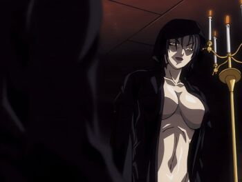 00s 2002 2girls animated animated_gif basement bible_black bible_black_gaiden breasts candlestand cloak kozono_nami large_breasts lipstick makeup multiple_girls purple_hair ritual robe tagme yellow_eyes