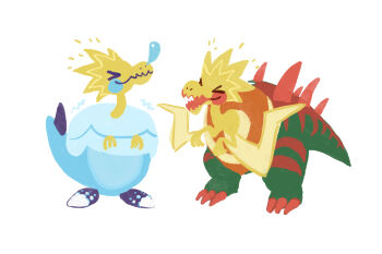 Rule 34 | > <, arctozolt, closed eyes, closed mouth, commentary request, dracozolt, full body, gen 8 pokemon, highres, nintendo, no humans, nostrils, open mouth, pokemon, pokemon (creature), pokemon focus, shiomaneki ika, simple background, smile, snot, spines, white background