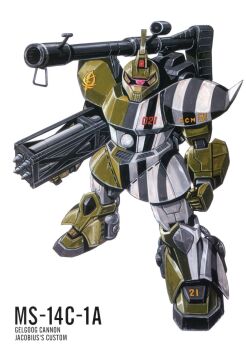 1980s_(style) bazooka_(gundam) cable character_name gelgoog_cannon gundam gundam_msv highres machinery magazine_scan mecha mecha_focus mobile_suit multishot_rocket_launcher no_humans official_art oldschool one-eyed ookawara_kunio painting_(medium) realistic retro_artstyle robot rocket_launcher roundel scan science_fiction scope traditional_media weapon white_background zeon