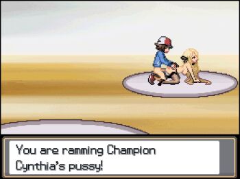 1boy 1girl all_fours animated animated_gif blonde_hair bouncing_breasts breasts cynthia_(pokemon) doggystyle hetero hilbert_(pokemon) long_hair nintendo pixel_art pokemon pokemon_bw pokemon_dppt sex sex_from_behind source_request turtle_soup vaginal