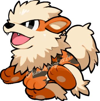 animal_focus arcanine black_eyes bright_pupils chibi chibi_only commentary_request fangs full_body gen_1_pokemon kawaanago lowres nintendo no_humans open_mouth pokemon pokemon_(creature) pokemon_focus solo transparent_background twitter_username white_pupils