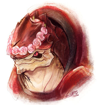 1boy alien head_wreath krogan lintufriikki mass_effect_(series) solo solo_focus tumblr tumblr_username urdnot_wrex white_background