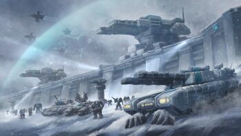 alaska armor army bison_tank cannon caterpillar_tracks cloud cloudy_sky command_&amp;_conquer command_&amp;_conquer:_red_alert command_&amp;_conquer:_red_alert_2 condor_gunship cqdym energy_barrier energy_dome energy_shield foehn_revolt foehn_revolt_symbol fortress giantsbane grey_sky highres knightframe last_bastion machine machinery mastodon_tank mental_omega_(mod) military military_vehicle motor_vehicle multiple_boys official_art official_wallpaper plasmerizer power_armor railgun railgun_tower searchlight sky snow snowing soldier spotlight tank tank_turret teratorn winter