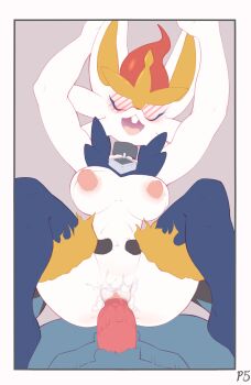 1boy 1girl absurdres animal_penis bad_tag blush border bouncing_breasts boyfriend_and_girlfriend breasts buck_teeth canine_penis cinderace closed_eyes collar couple couple_love crombie female female_cinderace female_pokemon fur furry gen_4_pokemon gen_8_pokemon hetero highres loving lucario male male_lucario male_pokemon male_pokemon/female_pokemon nintendo nipples nude open_mouth penis pokemon pokemon_(creature) pussy pussy_juice solo_focus teeth vaginal white_border