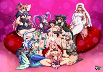 1boy alka_(blade_&amp;_soul) aono_tsukune asmodeus_(sin_nanatsu_no_taizai) blade_&amp;_soul breasts crossover harem hyakka_ryouran_samurai_girls jadenkaiba large_breasts long_hair melona_(queen&#039;s_blade) nanatsu_no_taizai queen&#039;s_blade rosario+vampire seiten_(queen&#039;s_blade) tina_(queen&#039;s_blade) tokugawa_sen