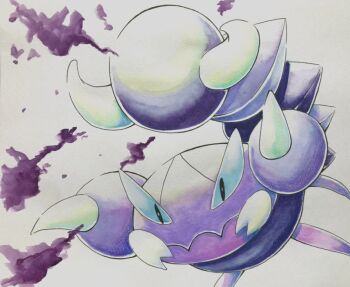 Rule 34 | animal focus, bug, claws, closed mouth, commentary request, gen 4 pokemon, highres, nintendo, no humans, painting (medium), poison, pokemon, pokemon (creature), pokemon focus, skorupi, solo, traditional media, watercolor (medium), yufuko (vintagerose)