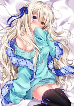Rule 34 | 1girl, blonde hair, blue eyes, brown hair, commentary, hair between eyes, heterochromia, long hair between eyes, luca (nogi takayoshi), nogi takayoshi, original