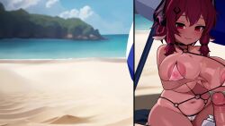 1boy 1girl anal animal_ears animated assertive_female backboob beach bikini bottomless breasts casual casual_nudity cum cum_in_ass cum_in_pussy cum_inflation demon_girl ears_down enarane french_kiss girl_on_top goat-chan_(enarane) goat_ears goat_girl goat_horns grabbing_another&#039;s_hair grimgrim half-closed_eyes hetero highres holding_another&#039;s_hair horn_grab horns huge_breasts inflation kiss lying moaning monster_girl narane navel nipples on_stomach paizuri prone_bone pubic_tattoo public_indecency pulling red_fur red_hair sex_from_behind shiny_skin short_hair shortstack sideboob size_difference sound string_bikini sweat sweatdrop swimsuit tagme tail tail_grab tan tanline tattoo video
